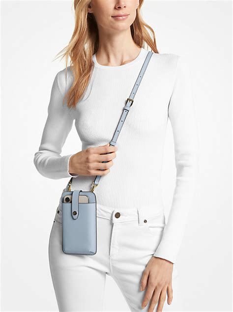 michael kors logo smartphone crossbody bag|Michael Kors saffiano crossbody bag.